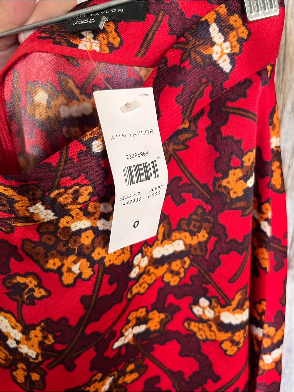 NWT Ann Taylor Red Floral A-Line Midi Skirt Fall Autumn Size 0 - Picture 6 of 6